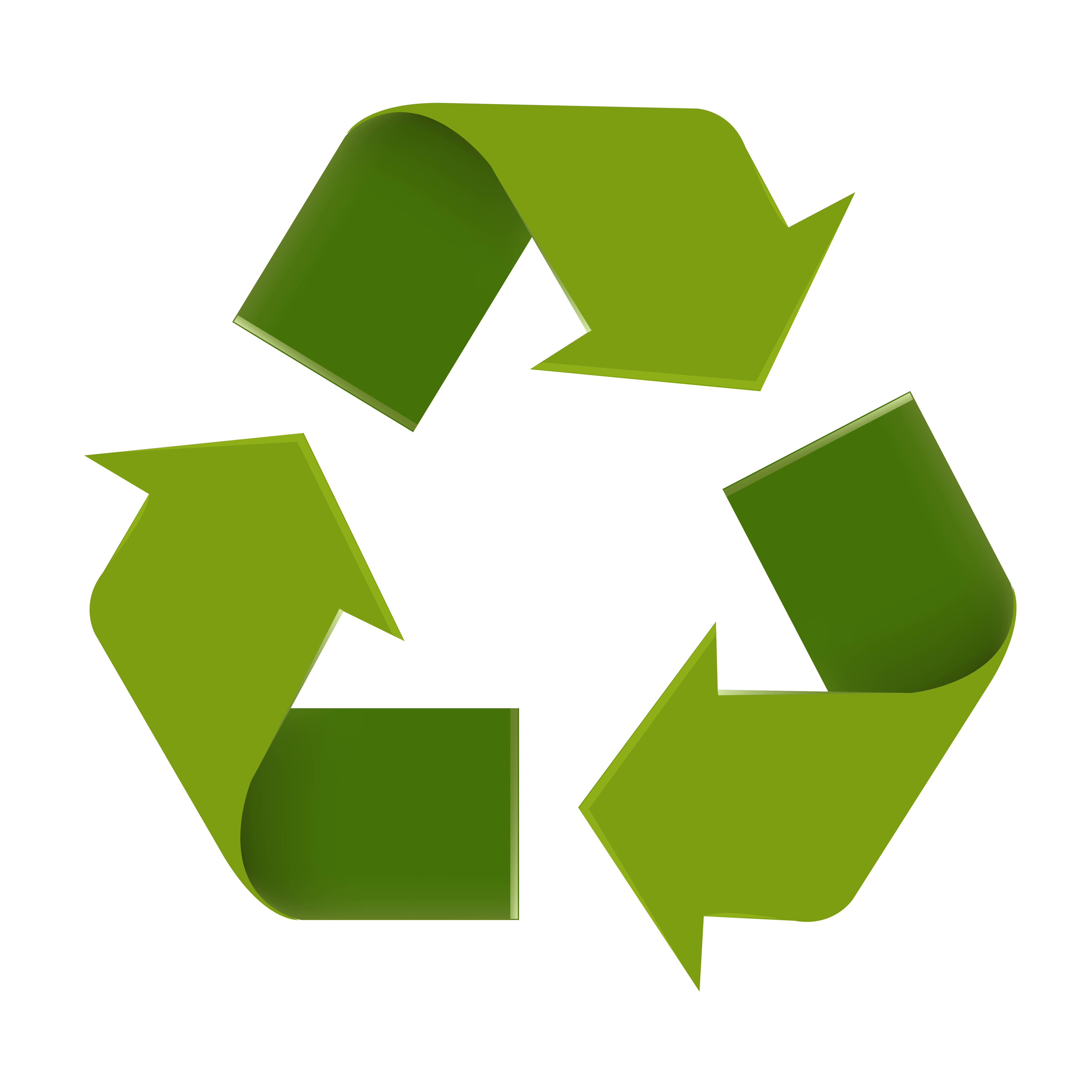 Símbolo de reciclaje verde, representando packaging sostenible